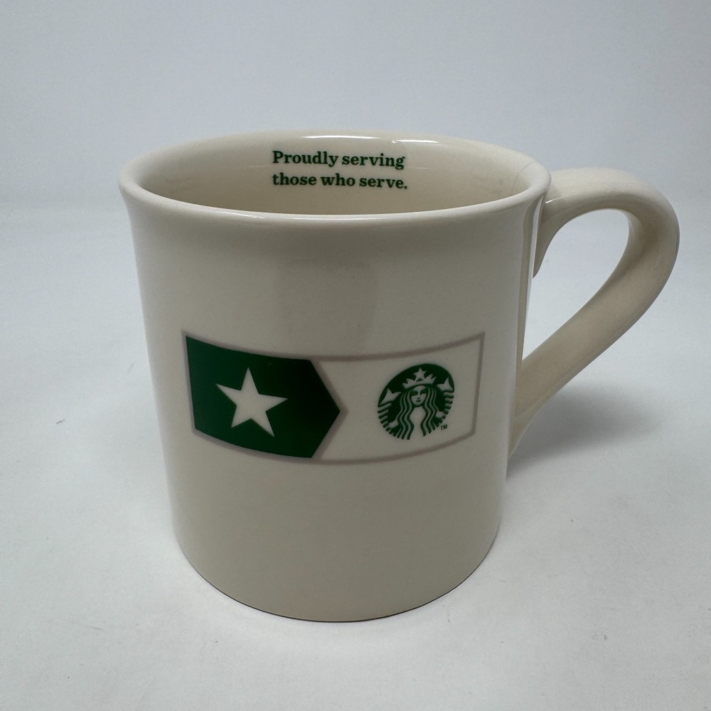 Starbucks Military Coffee Mug "Proudly Serving Those Who Serve" Made in USA 2013